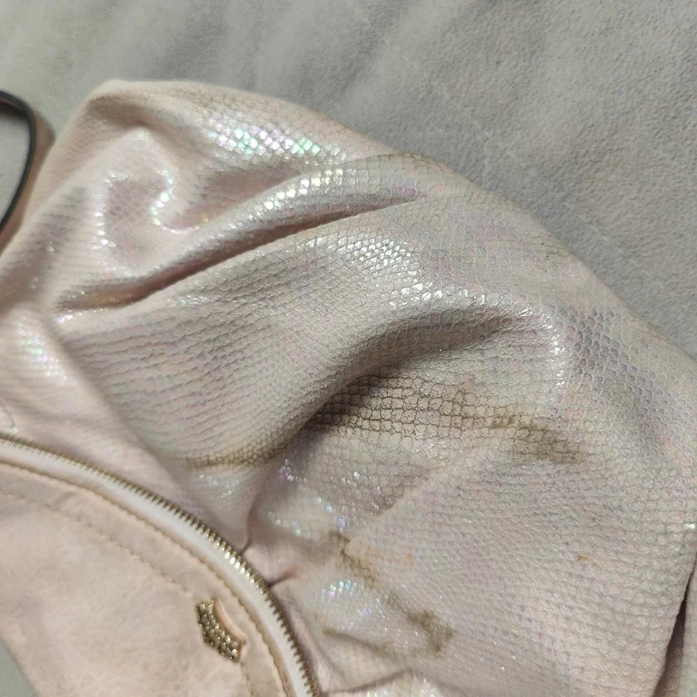 Vintage Y2K Juicy Couture Purse Pink Iridescent Metallic Snakeskin Flap‎ Purse